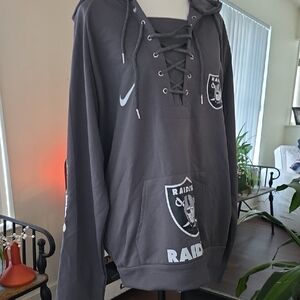 Nike Gray Raiders Lace-Up Hoodie